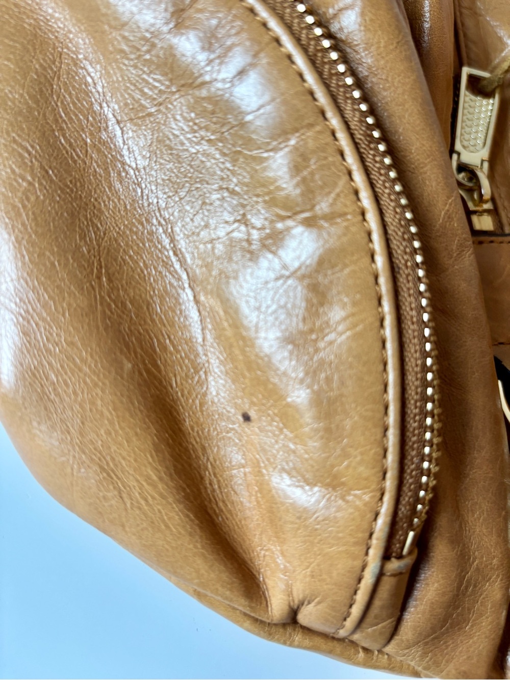 Rebecca Minkoff Cognac Mini Julian Leather Backpack Convertible Shoulder Bag - Picture 11 of 14